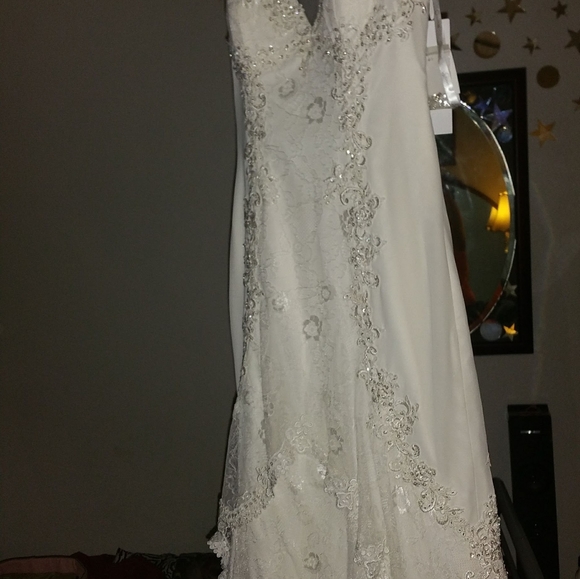 David's Bridal Wedding Gown w/ accessories - Picture 9 of 15